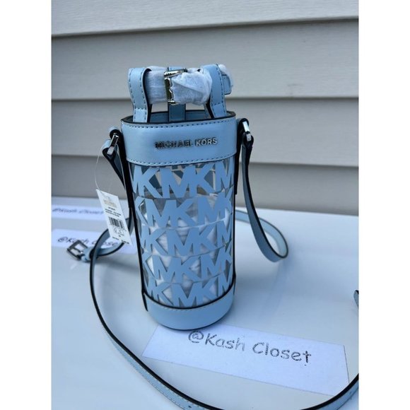 Michael Kors Water Bottle Crossbody Pale Ocean - Picture 1 of 8